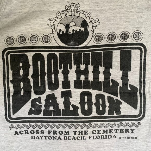 Vintage 90s Boot Hill Saloon Tank Top Biker Motorcycle Tee - Picture 7 of 8